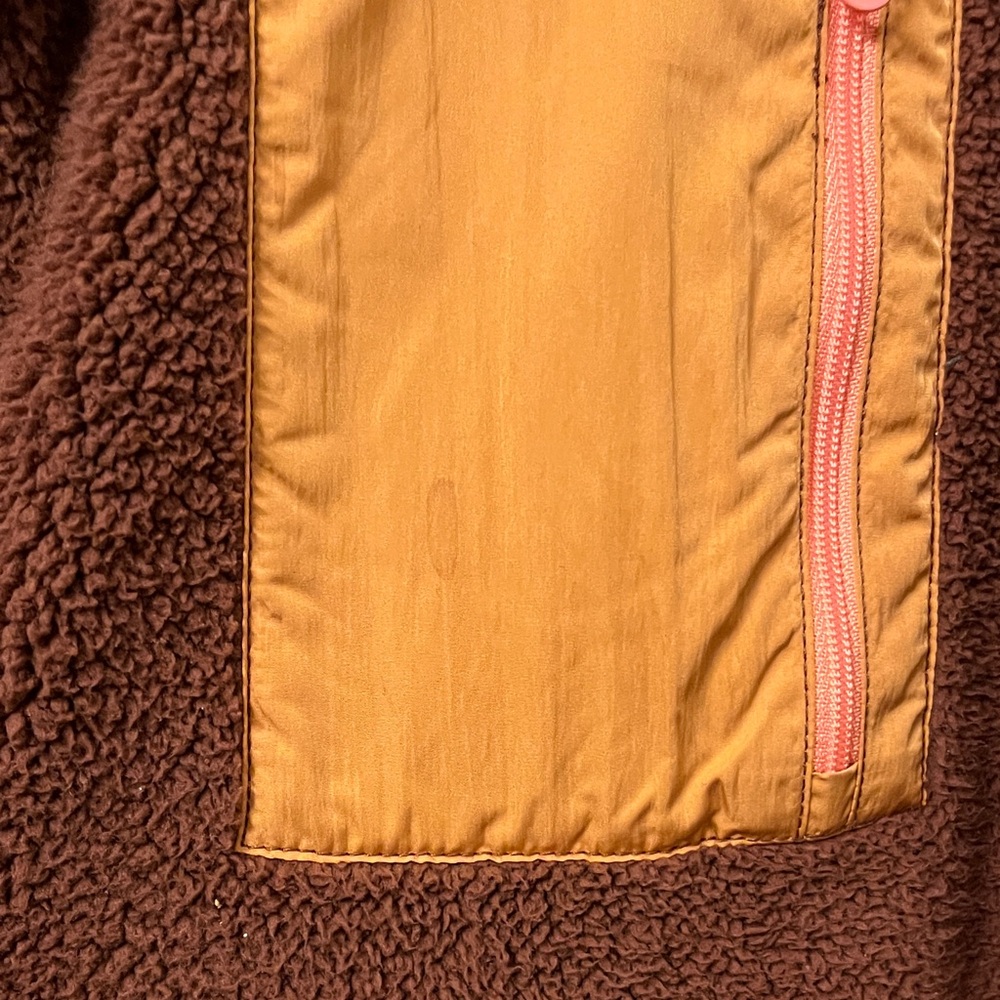 Aerie Brown and Orange Plush Half Zip Sweater - Picture 6 of 7